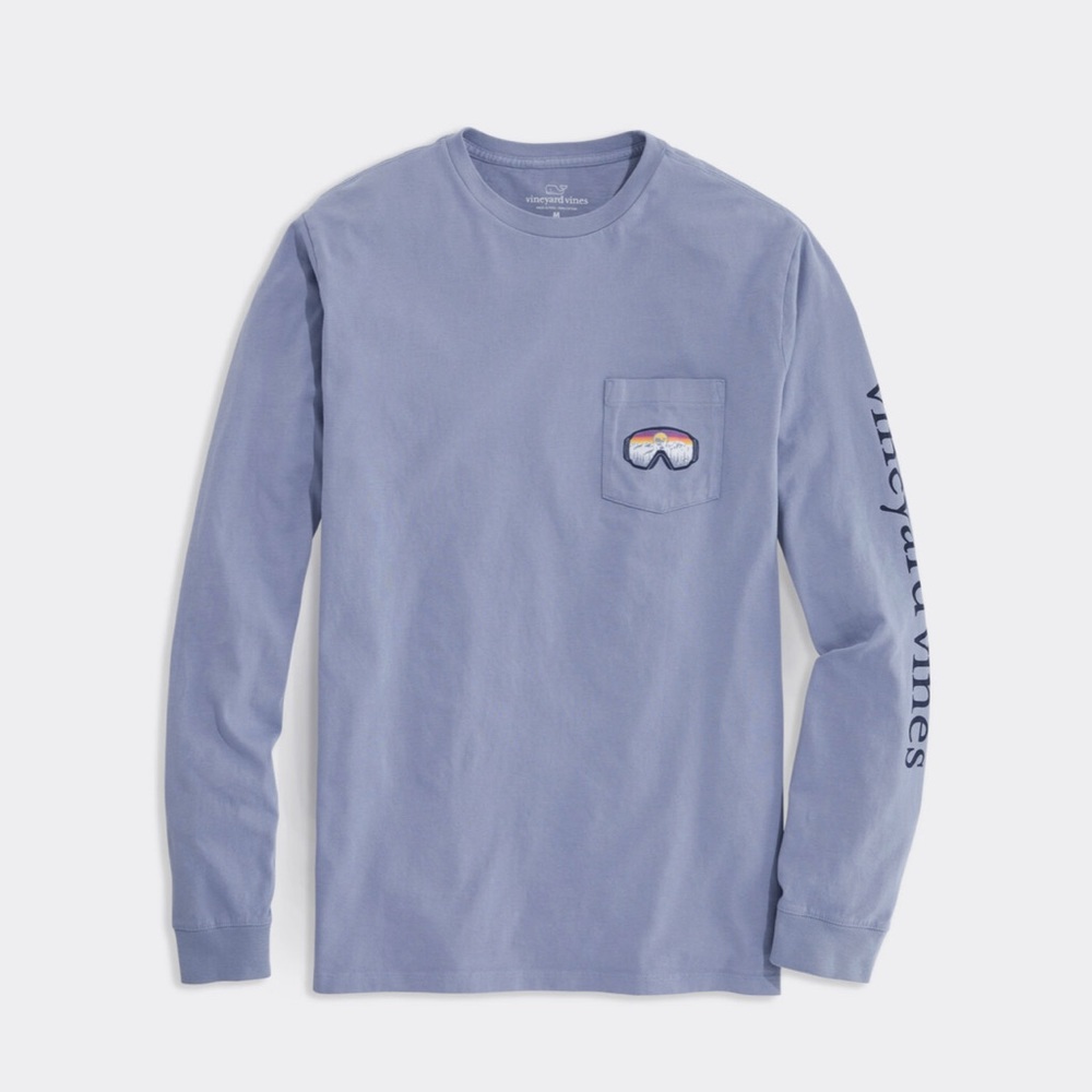 Vineyard Vines Sunset Goggles Long-Sleeve Pocket Tee